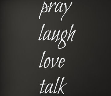 Bilbo Pray Laugh Love Talk Wall Decals