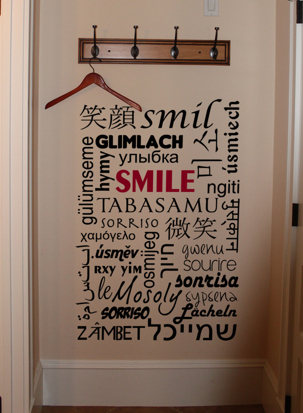 A Smile In Many Languages Wall Decal