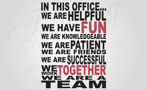We Are A Team Large Wall Decal