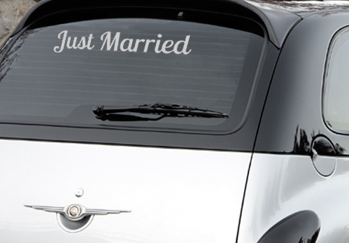 Just Married Script Car Decal