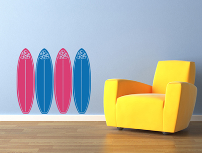 Surfboard Lineup Wall Decal