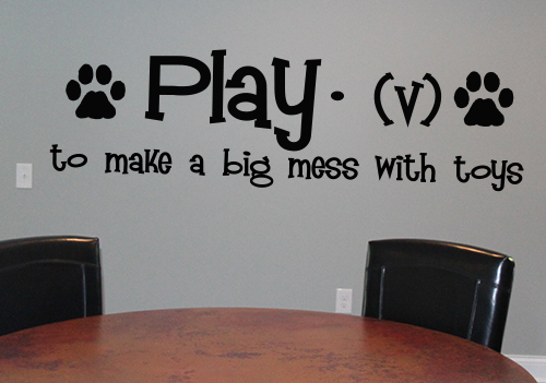 Paw Print Play Definition Wall Decal