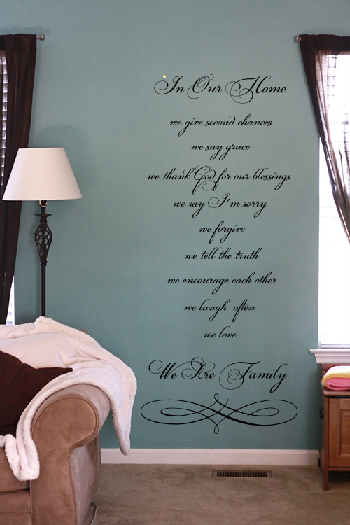 Script In Our Home Wall Decal Item