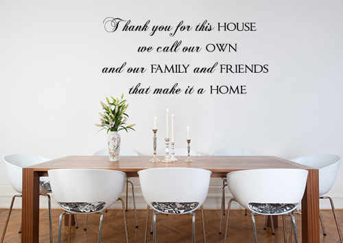 Thank You For This House Wall Decals