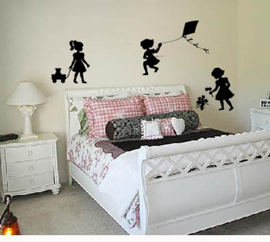 Little Girls Playing Pack Wall Decal