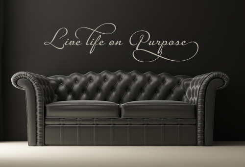 Live Life Purpose Script Wall Decals