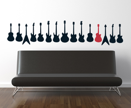 Guitar Collection Wall Decals