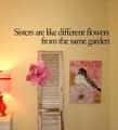 Sisters Are Like Flowers Wall Decal 