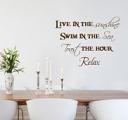 Live Swim Toast Relax Wall Decal