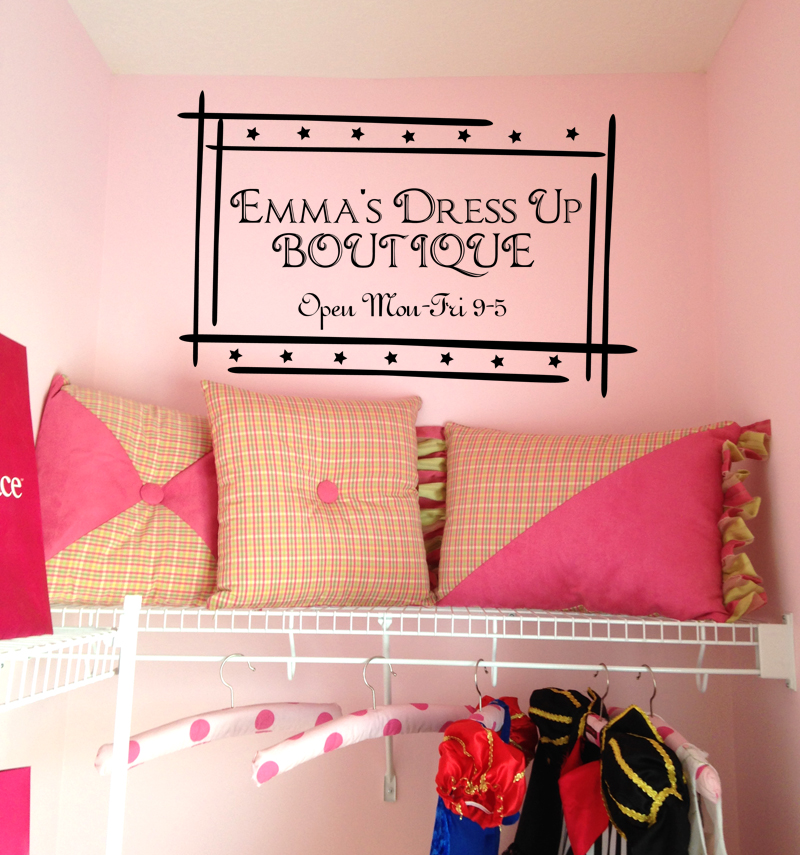 Name Dress Up Boutique Wall Decal