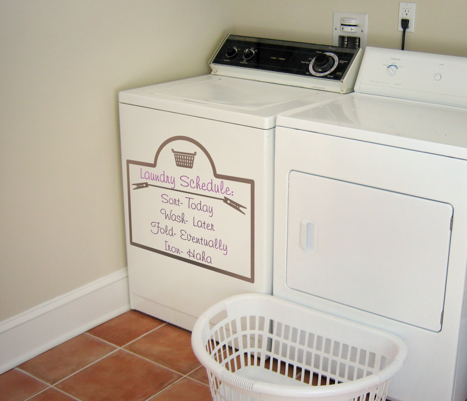 Laundry Schedule Wall Decal