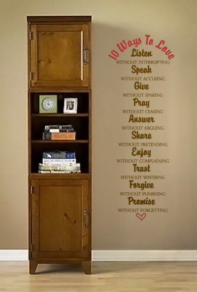 Ten Ways to Love Wall Decal