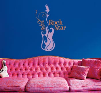Rock Star Guitar Wall Decal