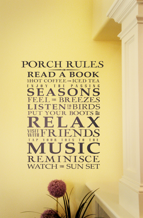 Porch Rules Giant Decal