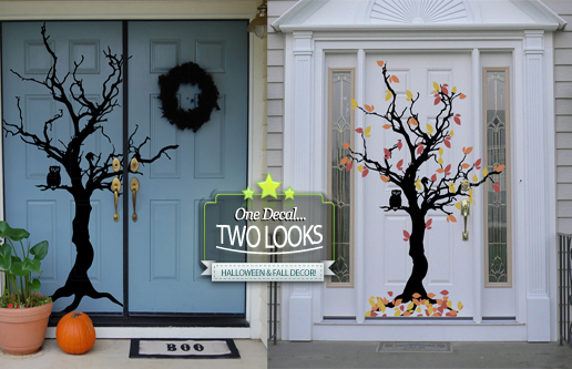 Fall & Halloween Tree Wall Decal