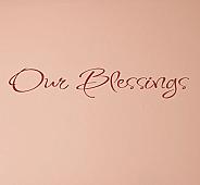 Script Our Blessings Wall Decal