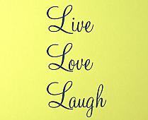 Vertical Cursive Live Love Laugh Wall Decal