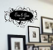Script Names & Date Frame Wall Decal