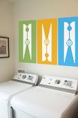 Graphic Clothespins Wall Decal