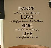 Dance Love Sing Live Wall Decal