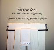 Humorous Bathroom Rules Wall Decal 