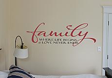 Family Where Life Begins 2 Wall Decal