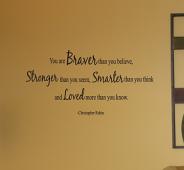 Christopher Robin Braver Stronger Smarter Loved Wall Decals