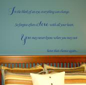 In the Blink of an Eye Wall Decal