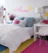 Girls Name and Crown Wall Decal