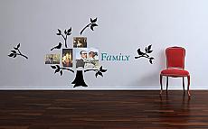 Family Photo Tree 5 With Leaves on The Branches Wall Decal