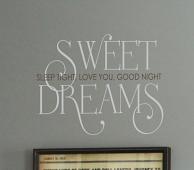 Sweet Dreams Sleep Love Goodnight Wall Decals