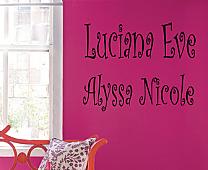 Two Curlz Names Wall Decal