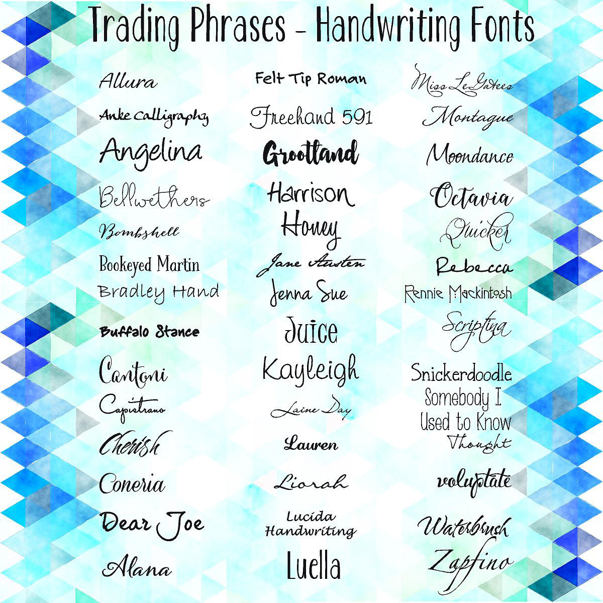 Trading Phrases Handwriting Fonts